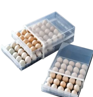 Stackable Egg Holder – Space-Saving Refrigerator Organizer for 12-18 Eggs