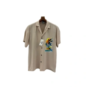 Vintage shirts - Men's Short Sleeve Palm Tree Print Camp Shirt
