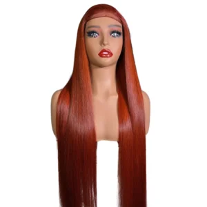 Elegant 30”5*5 Luxury Bone Women's Long Straight Auburn Wig - Natural Look Lace Front Wig