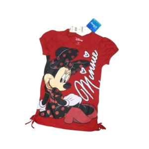 Disney Girls' Minnie Mouse Red T-Shirt - Casual Youth Tee