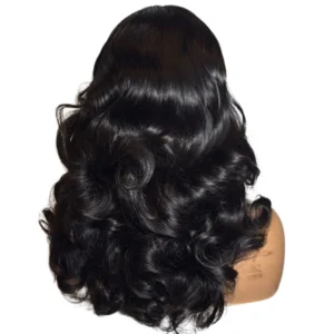 Chic 18”5*5 SDD Wavy Bounce Women's Black Wavy Wig - Natural Look Human Hair Lace Wig1