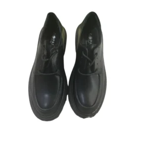 Women's Black Chunky Platform Lace-Up Derby Shoes - 90s School Style