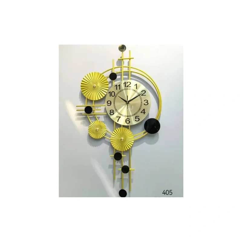 Modern Creative Design Wall Clock - Teal and Gold