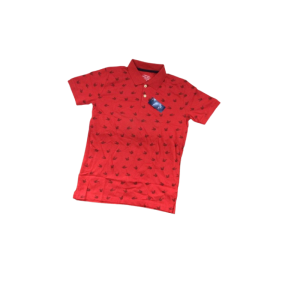 Denim jeans&casuals Short Sleeve Printed Polo Shirt - Casual Button-Up Design