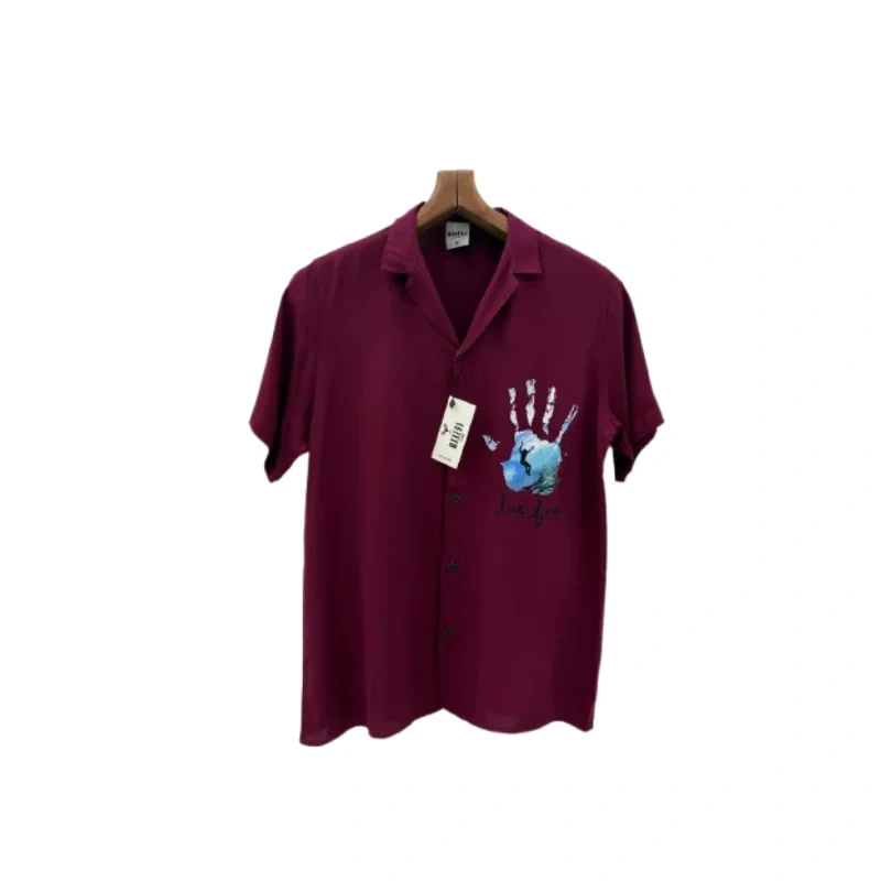 Men's Vintage Short Sleeve Graphic Print Camp Shirt - Unique Hand & Earth Design2
