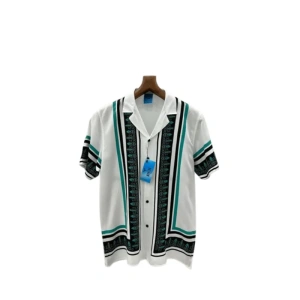 Men's Vintage Short Sleeve Geometric Print Camp Shirt - Stylish Pattern Design