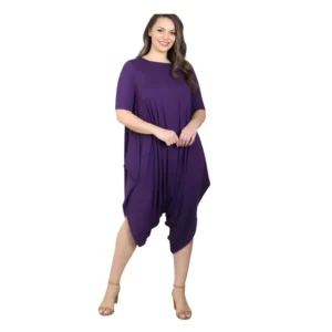 Super Stylish Purple Plus Size Harem Jumpsuit – Effortlessly Chic & Comfortable
