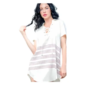 Chic & Casual Lace-Up Chest Hi-Low Mini Dress