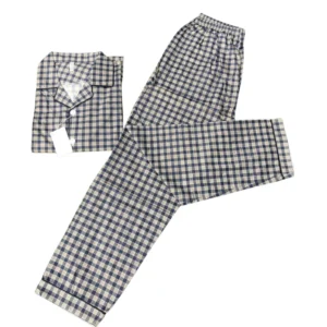 Unisex Classic Plaid Cotton Pajama Set - Comfortable Lounge Wear Sleepwear