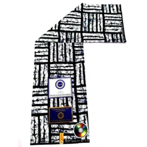 U&JB High Fashion Guaranteed Real Wax Print Fabric - Abstract Geometric Black & White - 5 Yards