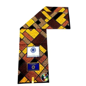 U&JB High Fashion Guaranteed Real Wax Print Fabric - Earthy Tones Geometric Blocks - 5 Yards