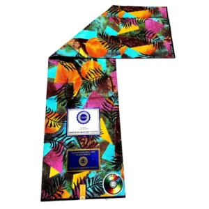 U&JB High Fashion Guaranteed Real Wax Print Fabric - Tropical Abstract Design - 5 Yards