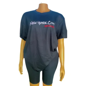 New York City Brooklyn Graphic T-Shirt & Biker Shorts Set | Casual Unisex Lounge Wear