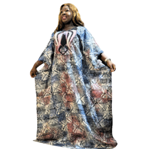 Abstract Print Maxi Kaftan Dress