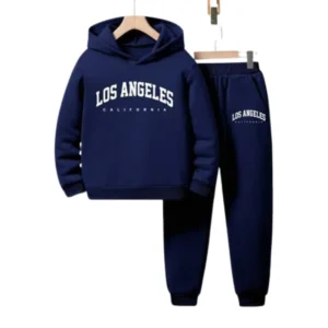Kids' Los Angeles California Navy Blue Hoodie & Jogger Set | Casual Activewear Tracksuit