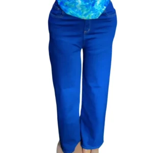 Women's High-Waist Blue Flare Jeans | Retro Wide Leg Denim Pants