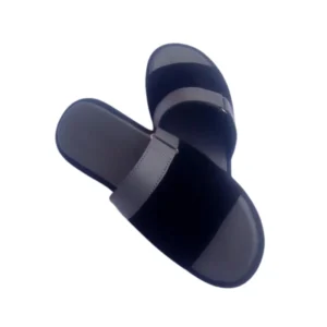SAM O Stylish Black & Grey Suede Slides