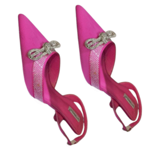 Dazzling Fuchsia Pink Embellished Pointed-Toe Heels