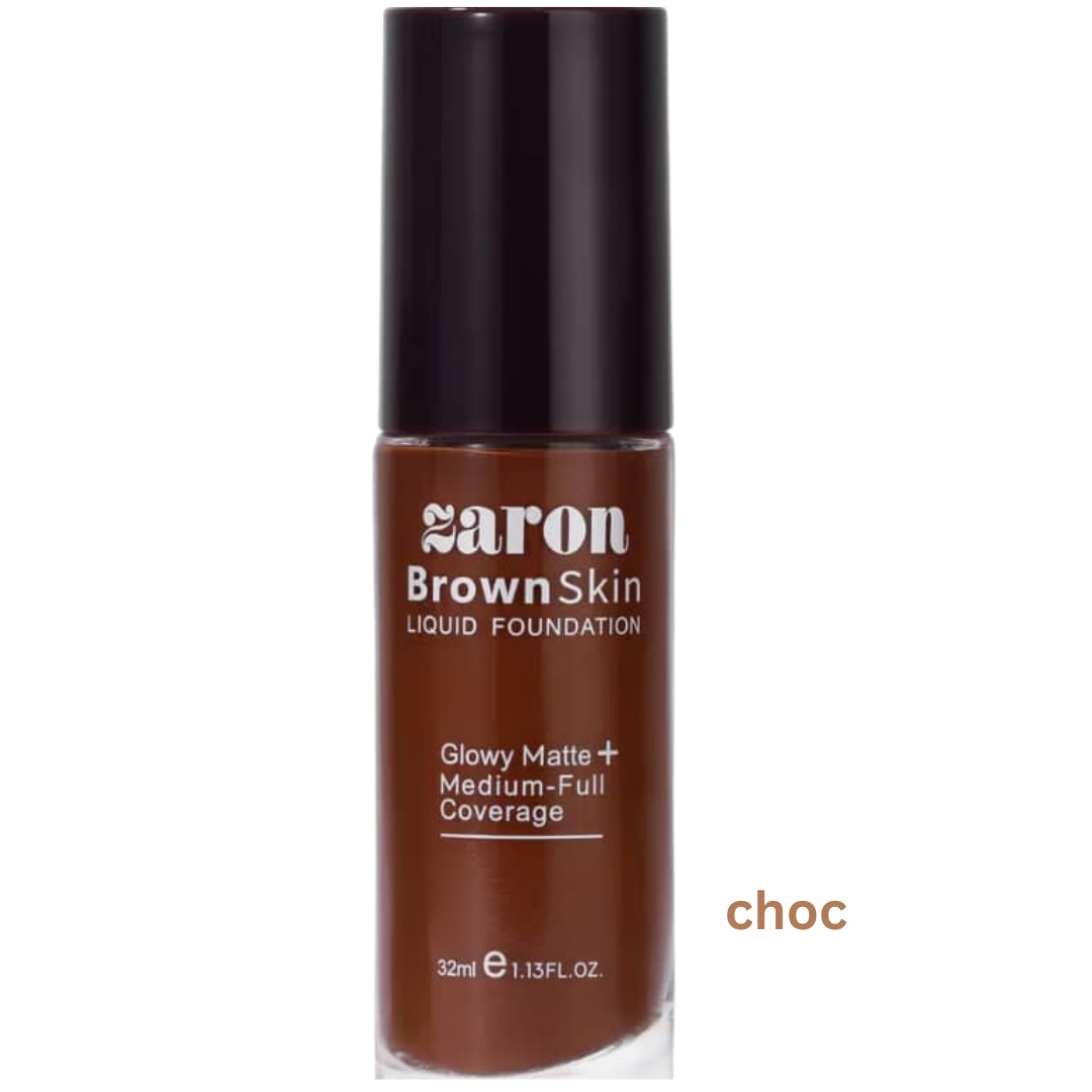 Zaron BrownSkin Liquid Foundation – Glowy Matte + Medium-Full Coverage - Image 2