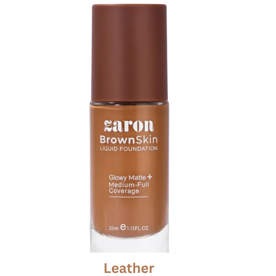 Zaron BrownSkin Liquid Foundation – Glowy Matte + Medium-Full Coverage - Image 3