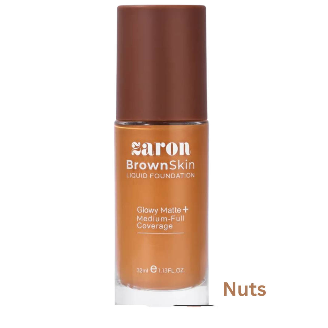 Zaron BrownSkin Liquid Foundation – Glowy Matte + Medium-Full Coverage - Image 6