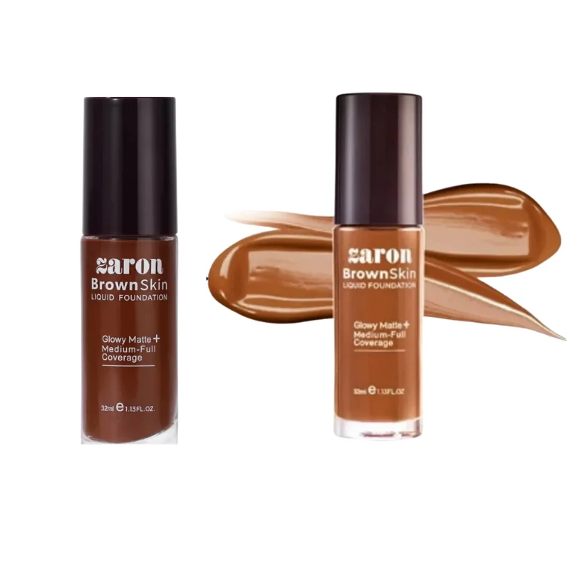 Zaron BrownSkin Liquid Foundation – Glowy Matte + Medium-Full Coverage1