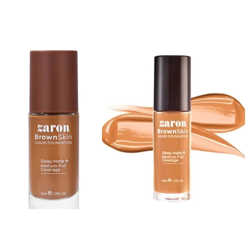 Zaron BrownSkin Liquid Foundation – Glowy Matte + Medium-Full Coverage2