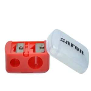 Zaron Dual-Hole Pencil Sharpener with Shavings Catcher