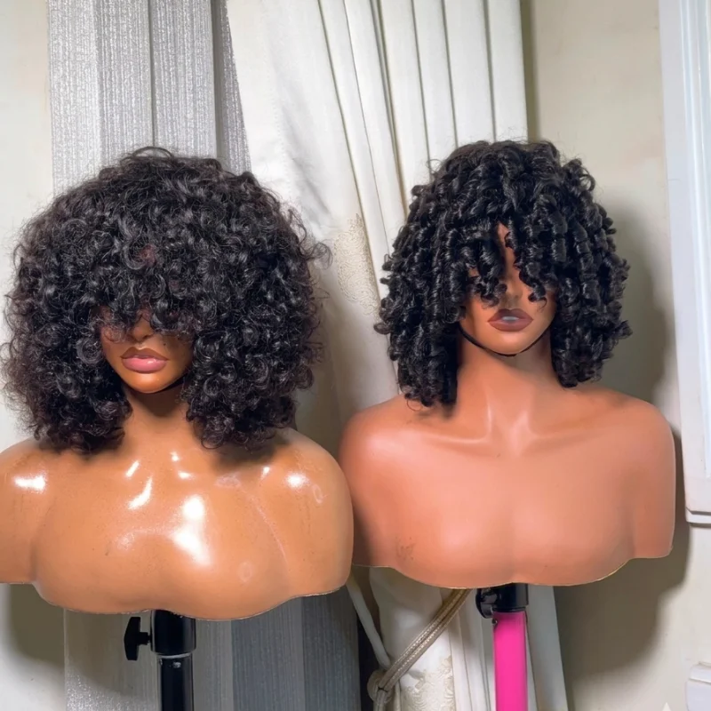 SDD Bounce Curly Human Hair Wig, Short Bouncy Curls - Image 2